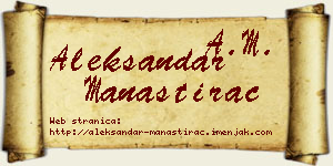 Aleksandar Manastirac vizit kartica